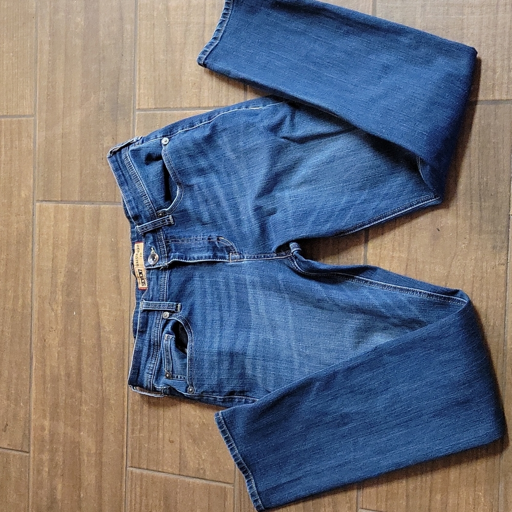 SEVEN7 premium denim slim straight fit classic stretch blue jeans W34 L32 EUC…